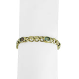 14k Yellow Gold 14.7g Multi Bezel Set Gemstones Fancy Link Bracelet 7"