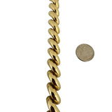 14k Yellow Gold 50.3g Heavy Polished 12mm San Marco Link Necklace Italy 16"