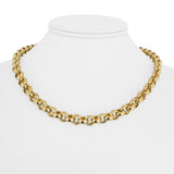 14k Yellow Gold 14.9g Hollow Polished 7.5mm Rolo Link Chain Necklace 17"
