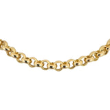 14k Yellow Gold 14.9g Hollow Polished 7.5mm Rolo Link Chain Necklace 17"