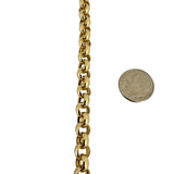 14k Yellow Gold 14.9g Hollow Polished 7.5mm Rolo Link Chain Necklace 17"