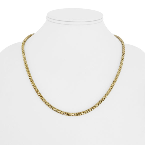 14k Yellow Gold 11.6g Ladies 3.5mm Popcorn Link Necklace 20