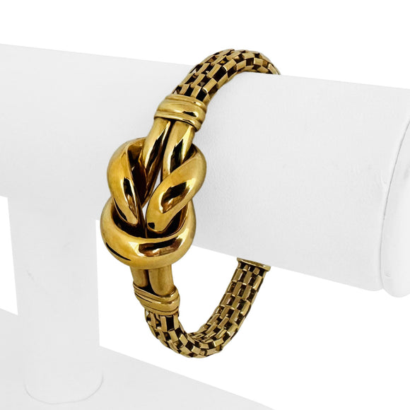 14k Yellow Gold 16.9g Ladies Knot Station Fancy Link Bracelet 7.5