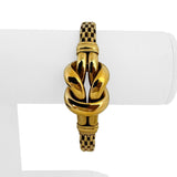 14k Yellow Gold 16.9g Ladies Knot Station Fancy Link Bracelet 7.5"