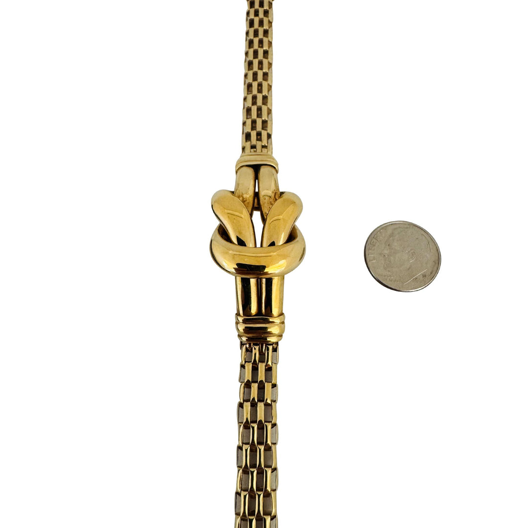 14k Yellow Gold 16.9g Ladies Knot Station Fancy Link Bracelet 7.5"