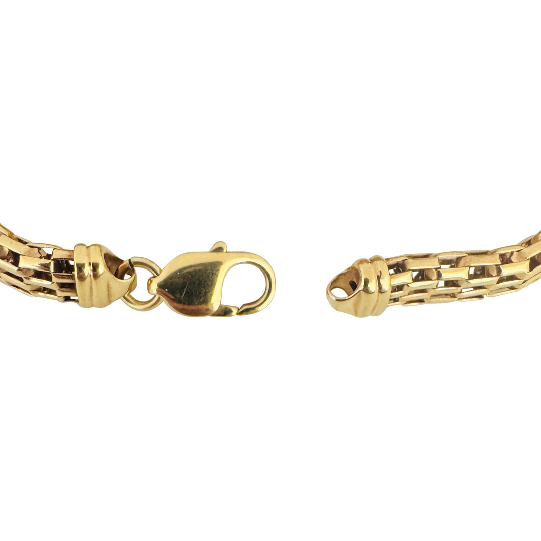 14k Yellow Gold 16.9g Ladies Knot Station Fancy Link Bracelet 7.5"