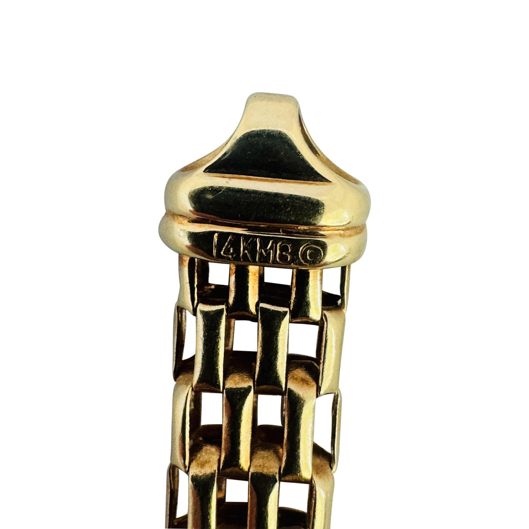14k Yellow Gold 16.9g Ladies Knot Station Fancy Link Bracelet 7.5"