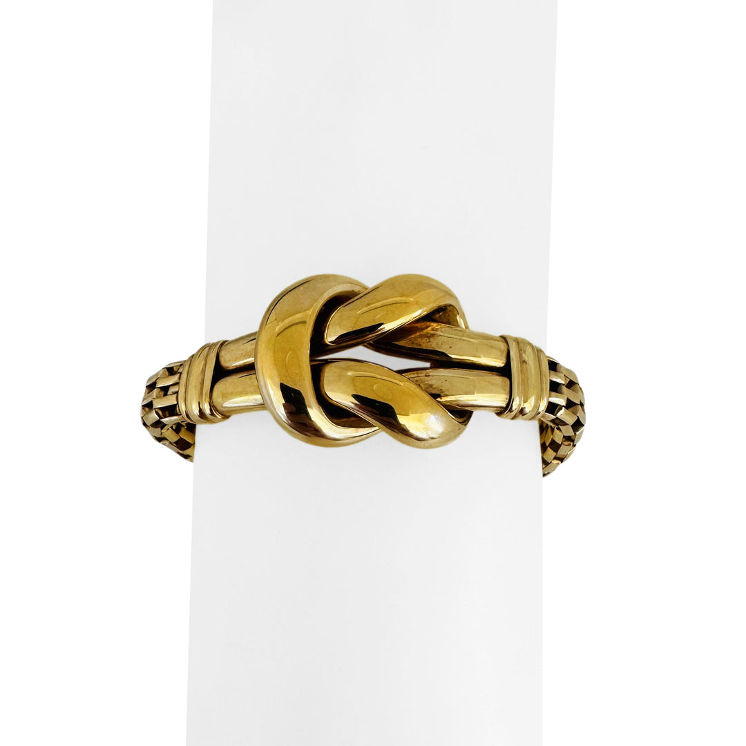 14k Yellow Gold 16.9g Ladies Knot Station Fancy Link Bracelet 7.5"
