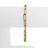 14k Yellow Gold 1.7g Hollow Very Light Flattened Oval Link Bracelet Italy 7.25"