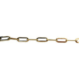 14k Yellow Gold 1.7g Hollow Very Light Flattened Oval Link Bracelet Italy 7.25"
