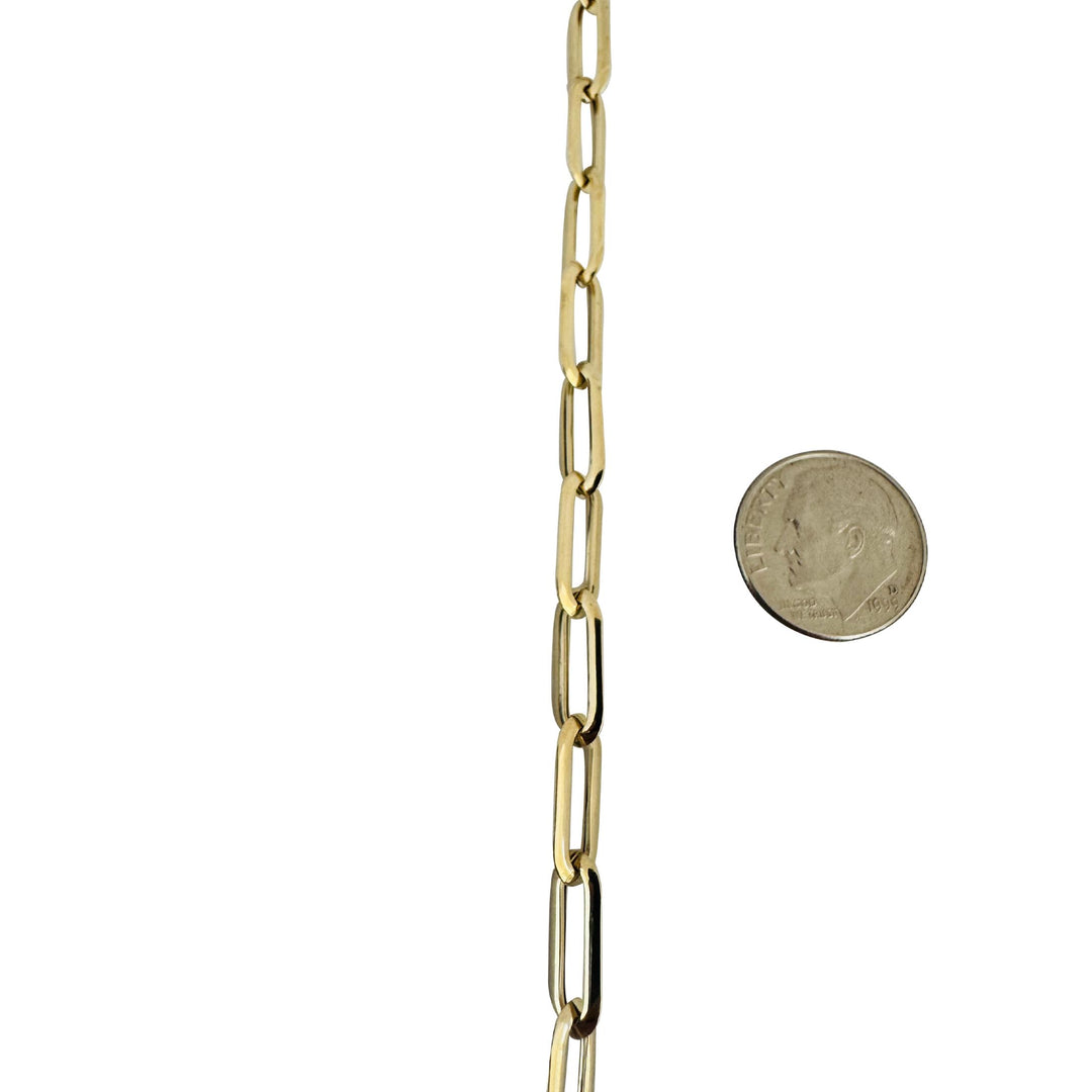 14k Yellow Gold 1.7g Hollow Very Light Flattened Oval Link Bracelet Italy 7.25"