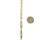 14k Yellow Gold 1.7g Hollow Very Light Flattened Oval Link Bracelet Italy 7.25"