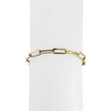14k Yellow Gold 1.7g Hollow Very Light Flattened Oval Link Bracelet Italy 7.25"