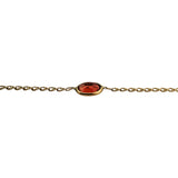 14k Yellow Gold and Oval Bezel Set Citrine Mariner Link Bracelet Italy 6.5"