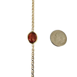 14k Yellow Gold and Oval Bezel Set Citrine Mariner Link Bracelet Italy 6.5"