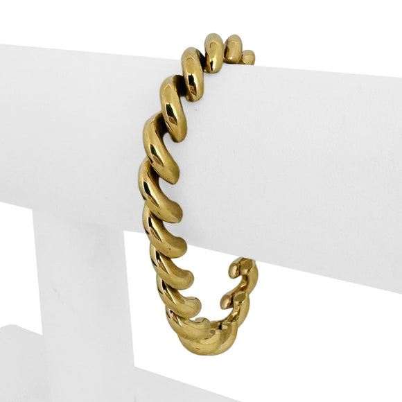 14k Yellow Gold 18.5g Ladies Polished 8mm San Marco Link Bracelet 7