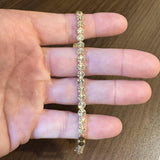 14k Yellow Gold 6.4g Diamond Cut 5.5mm Circle Link Bracelet 7"