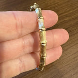 14k Yellow Gold 16.5g Solid Vintage 6mm Bamboo Bangle Bracelet 7.25"