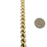 14k Yellow Gold 20g Polished & Brushed 8mm San Marco Link Bracelet Italy 7"