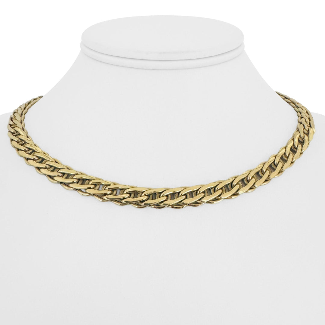 14k Yellow Gold 23.9g Ladies Thick 8mm Polished Fancy Link Necklace Italy 17"