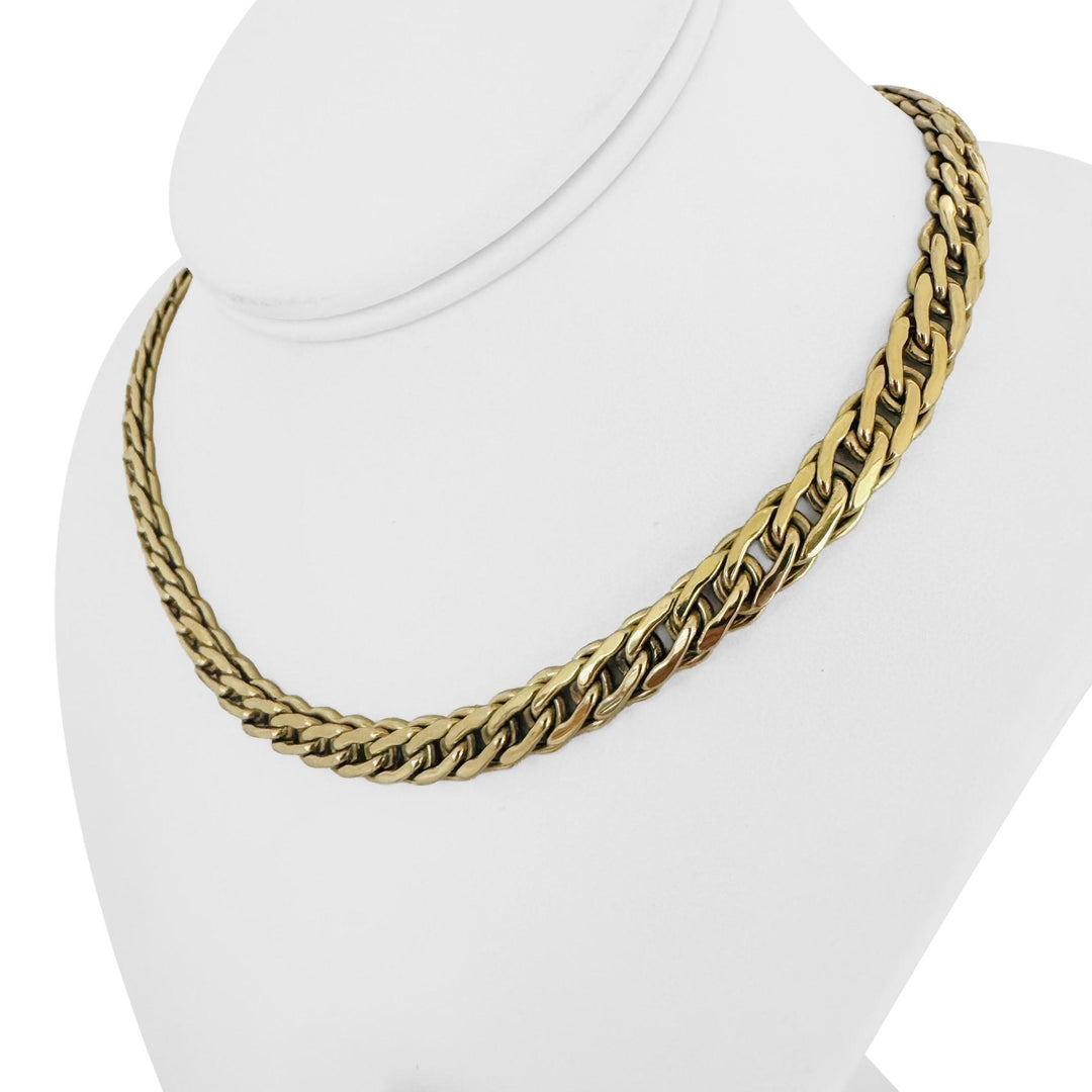 14k Yellow Gold 23.9g Ladies Thick 8mm Polished Fancy Link Necklace Italy 17"