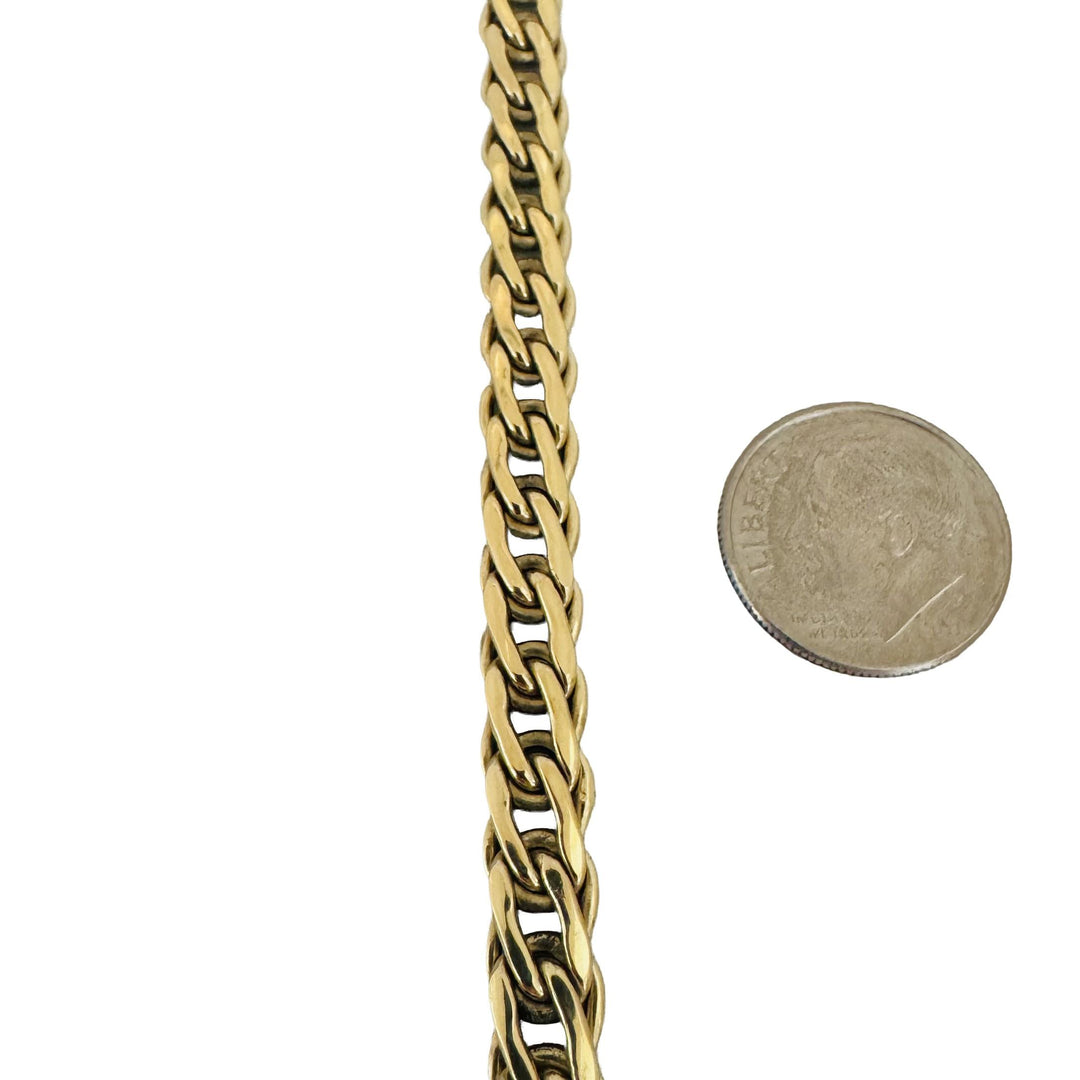 14k Yellow Gold 23.9g Ladies Thick 8mm Polished Fancy Link Necklace Italy 17"