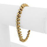 14k Yellow Gold 14.8g Ladies Polished 7mm San Marco Link Bracelet Italy 7.25"