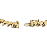 14k Yellow Gold 14.8g Ladies Polished 7mm San Marco Link Bracelet Italy 7.25"