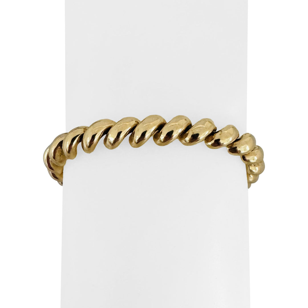 14k Yellow Gold 14.8g Ladies Polished 7mm San Marco Link Bracelet Italy 7.25"