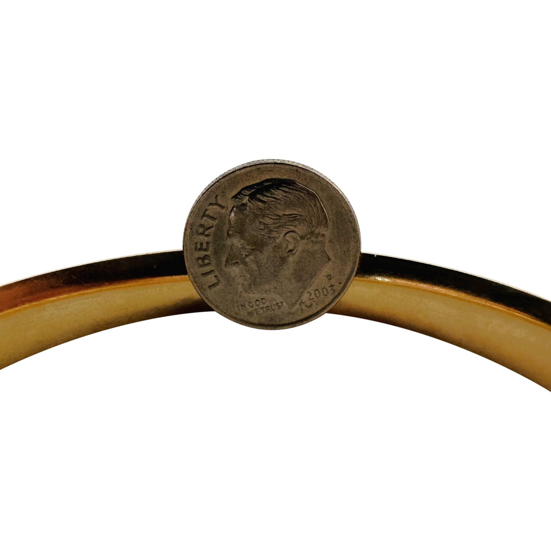 14k Yellow Gold 10.9g Vintage Ladies 8mm Floral Bangle Bracelet 7.25"