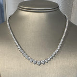 Brand New 12.5cttw Natural Diamond Graduated Riviera Tennis Necklace in 14k