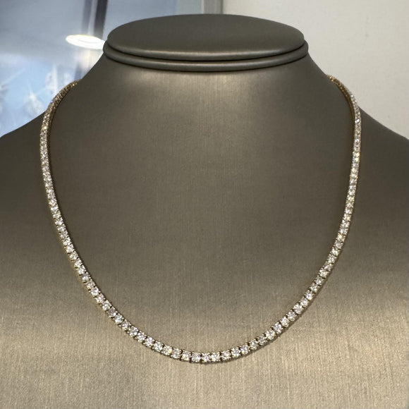 Brand New 8.5cttw Natural Diamond Tennis Necklace in 14k Yellow Gold