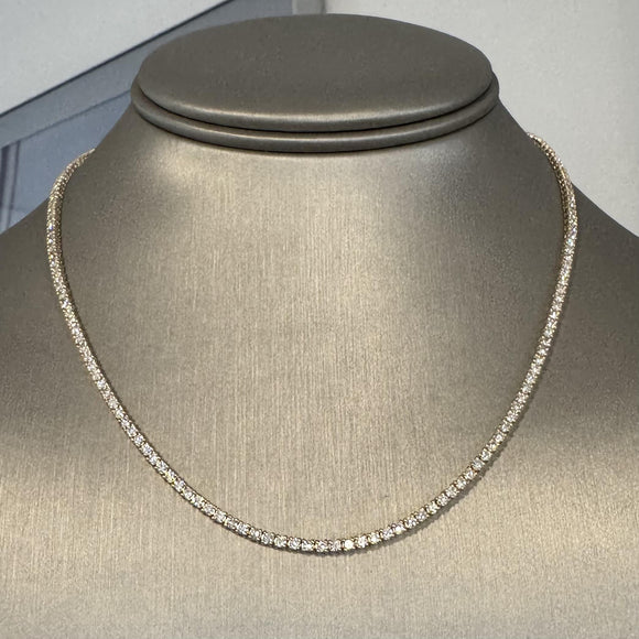 Brand New 4.5cttw Natural Diamond Tennis Necklace in 14k Yellow Gold