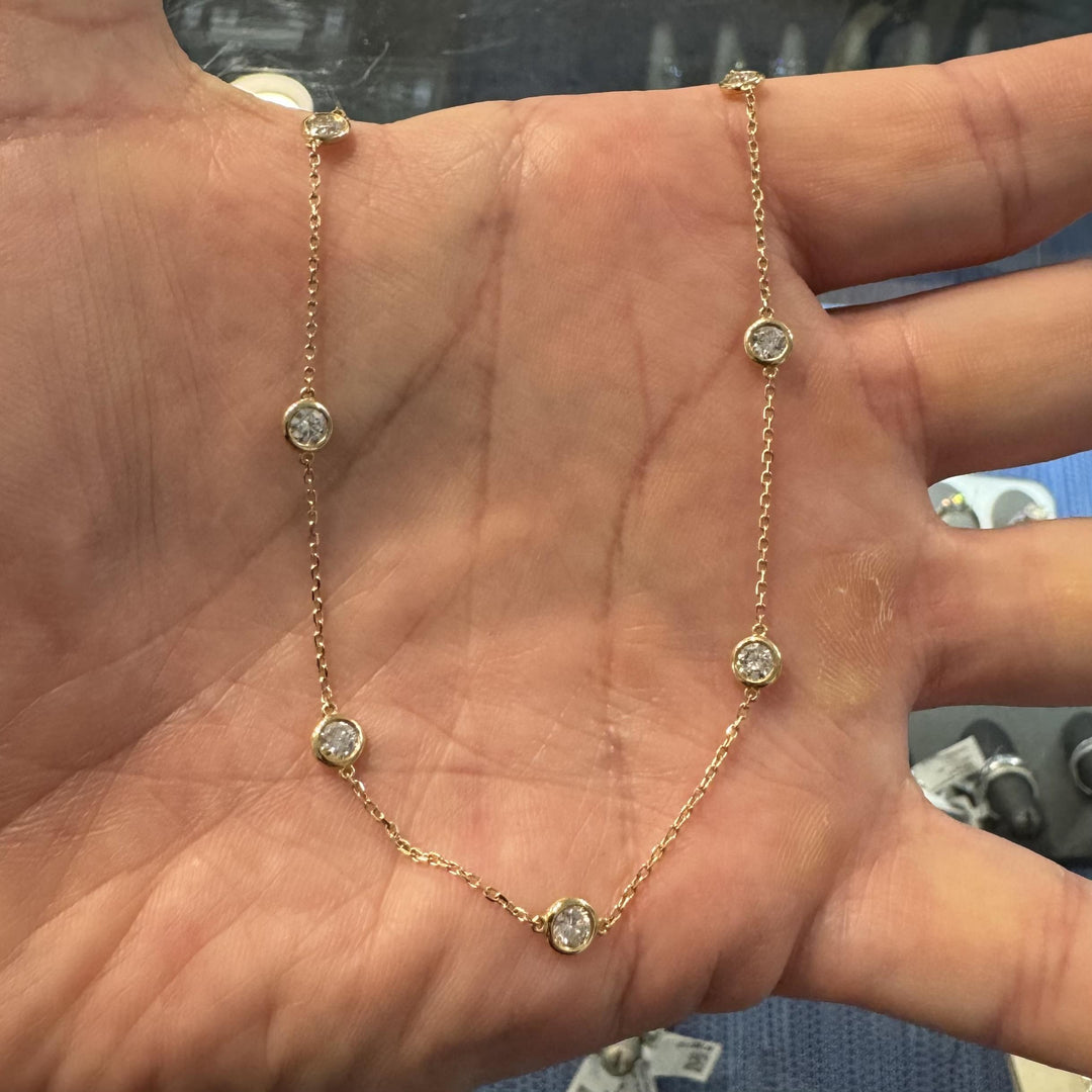 Brand New 2cttw Natural Diamonds by the Yard Necklace in 14k Yellow Gold