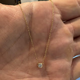 Brand New 0.25ct Natural Diamond Bezel Set Pendant Necklace in 14k Yellow Gold