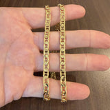 14k Yellow Gold 19.3g Semi Solid 5.5mm Mariner Link Chain Necklace Italy 20"