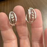 14k White Gold and 0.30cttw Baguette Diamond Hoop Earrings