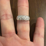 14k White Gold and 0.05cttw Diamond Vintage Ladies Band Ring Size 8.5