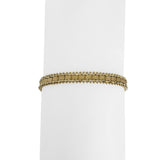 14k Yellow Gold 9.8g Solid Ladies 6mm Beaded Link Bracelet 7"