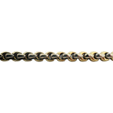 14k Yellow and White Gold 19g Solid Two Tone Fancy Link Bracelet Italy 7"