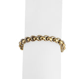 14k Yellow and White Gold 19g Solid Two Tone Fancy Link Bracelet Italy 7"