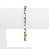 14k Yellow Gold 1.7g Hollow Very Light 5mm Flattened Oval Link Bracelet Italy 7"