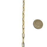 14k Yellow Gold 1.7g Hollow Very Light 5mm Flattened Oval Link Bracelet Italy 7"