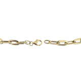 14k Yellow Gold 1.7g Hollow Very Light 5mm Flattened Oval Link Bracelet Italy 7"