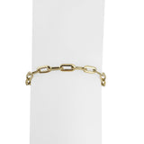 14k Yellow Gold 1.7g Hollow Very Light 5mm Flattened Oval Link Bracelet Italy 7"