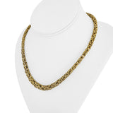 14k Yellow Gold 15.5g Milor Squared Graduated Byzantine Link Necklace Italy 18"