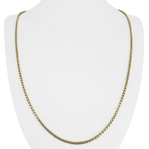 14k Yellow Gold 16.2g Solid Heavy 2mm Box Link Chain Necklace Italy 24"