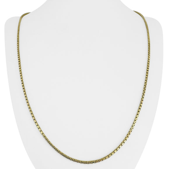 14k Yellow Gold 16.2g Solid Heavy 2mm Box Link Chain Necklace Italy 24