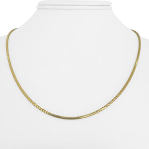 14k Yellow Gold 5.5g Solid Thin 1.5mm Snake Link Necklace Italy 18"