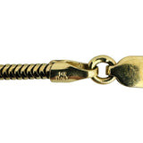14k Yellow Gold 5.5g Solid Thin 1.5mm Snake Link Necklace Italy 18"